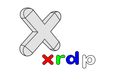 The official icon of XRDP containing a big X and the letters "xrdp".