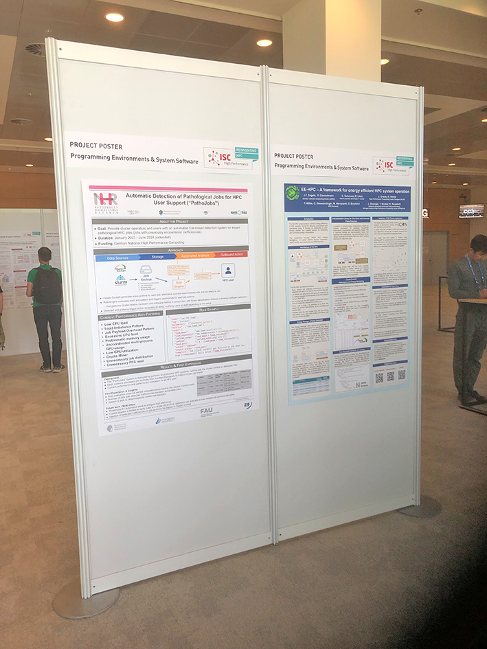 The picture of a NHR@FAU scientific poster display on a conference.