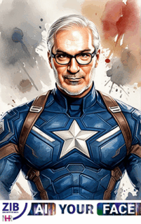 Want to be a superhero? Come by and create a picture of yourself using AI. (Image generated by AI Your Face, ZIB & NHR Alliance)