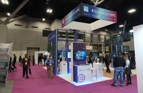 The "Bavarian Supercomputing" booth at the SC25 exhibition floor (Image: M. Panzlaff)