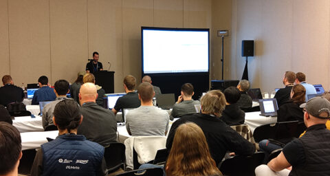 Jan Laukemann presenting in the "Core-Level Performance Engineering" tutorial (Image: G. Hager)