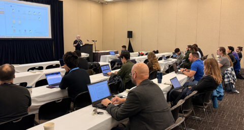 Georg Hager presenting in the "Performance Engineering for Sparse Linear Solvers" tutorial (Image: C. Alappat)